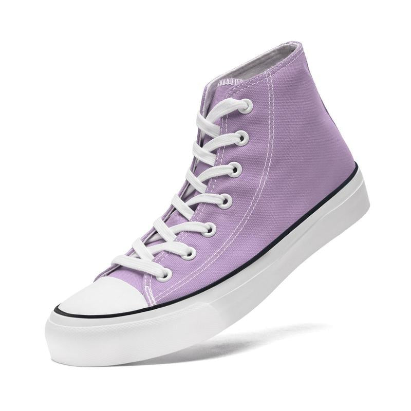 High Top Sneakers for Women Men, Casual Canvas Lace up Sneakers,Fashionable Canvas Tennis Board Shoes,Comfort Breathable Sport Shoes