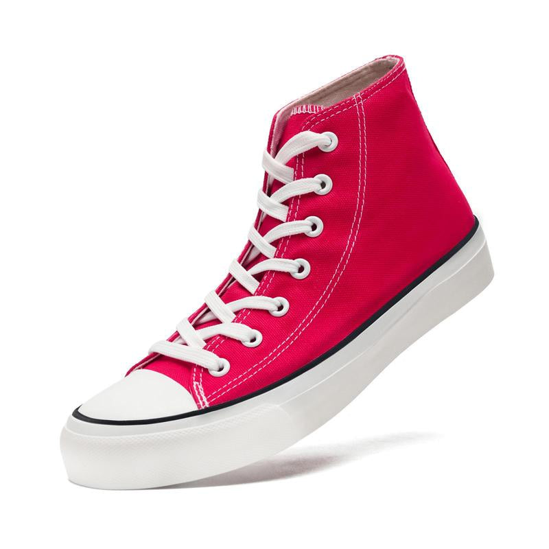High Top Sneakers for Women Men, Casual Canvas Lace up Sneakers,Fashionable Canvas Tennis Board Shoes,Comfort Breathable Sport Shoes