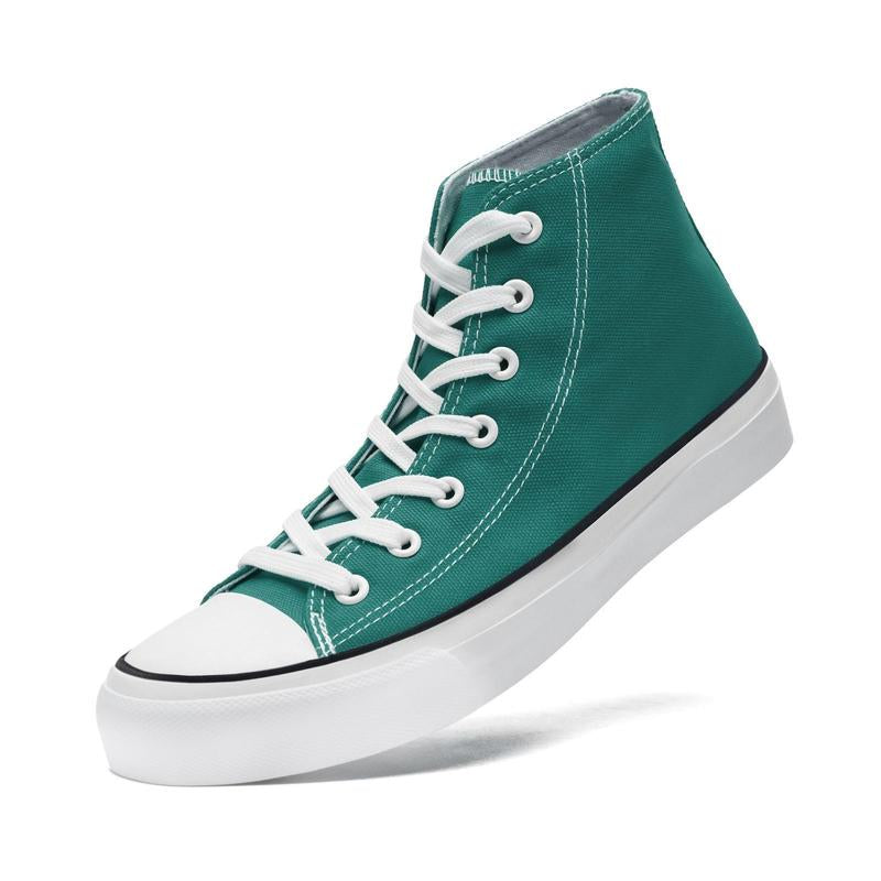 High Top Sneakers for Women Men, Casual Canvas Lace up Sneakers,Fashionable Canvas Tennis Board Shoes,Comfort Breathable Sport Shoes