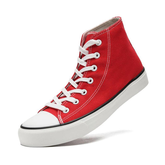 High Top Sneakers for Women Men, Casual Canvas Lace up Sneakers,Fashionable Canvas Tennis Board Shoes,Comfort Breathable Sport Shoes