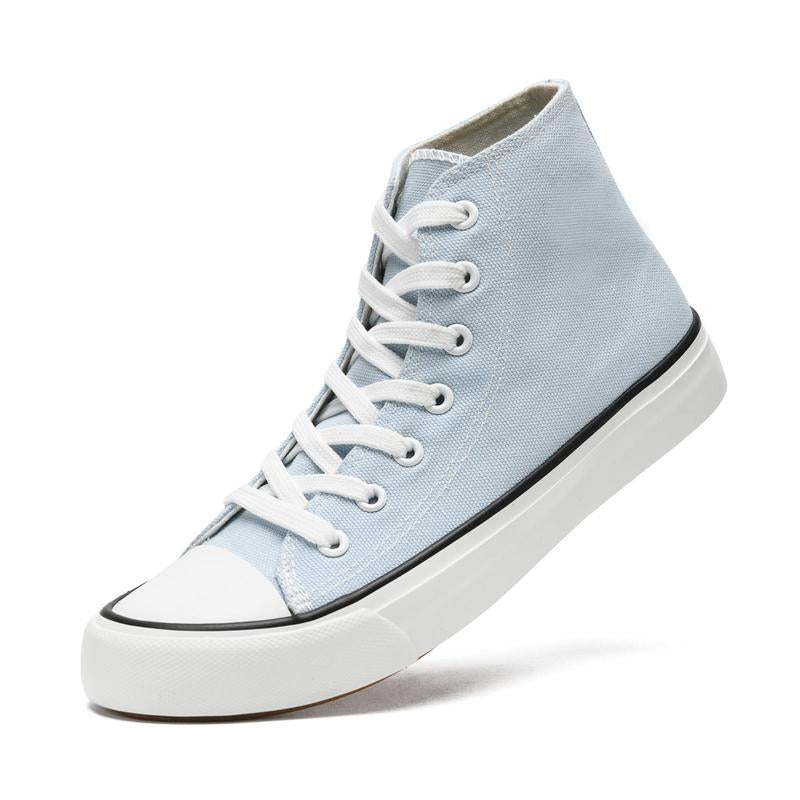 High Top Sneakers for Women Men, Casual Canvas Lace up Sneakers,Fashionable Canvas Tennis Board Shoes,Comfort Breathable Sport Shoes