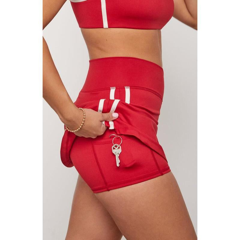 PAC 1980 Women'S PAC WHISPER Active Side Stripe Crossover Mini Skort