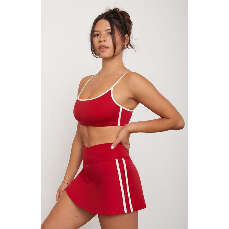 PAC 1980 Women'S PAC WHISPER Active Side Stripe Crossover Mini Skort