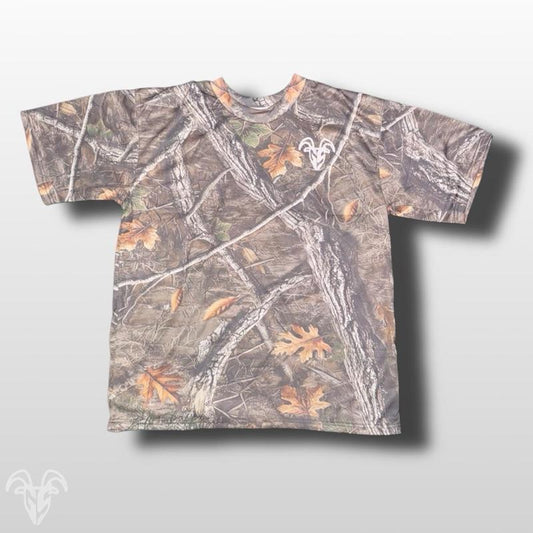 Goat Strength Camo Oversized Tee - White Washed Camouflage Oversized T-Shirt for Casual Wear and Athletic Activities - Gym Pump Cover Stitched to Make Shoulders Look Broader