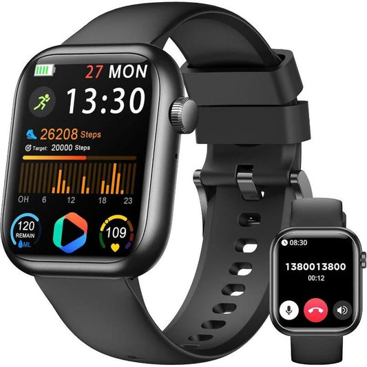 【2025 Latest Model】Smart Watch(Answer/Make Call), 1.83" Fitness Smart Watches for Men Women with Heart Rate/Blood Oxygen Monitor, Sleep Tracker, Pedometer, 120+ Sport Modes, IP68 Waterproof Fitness Tracker for Android Iphone