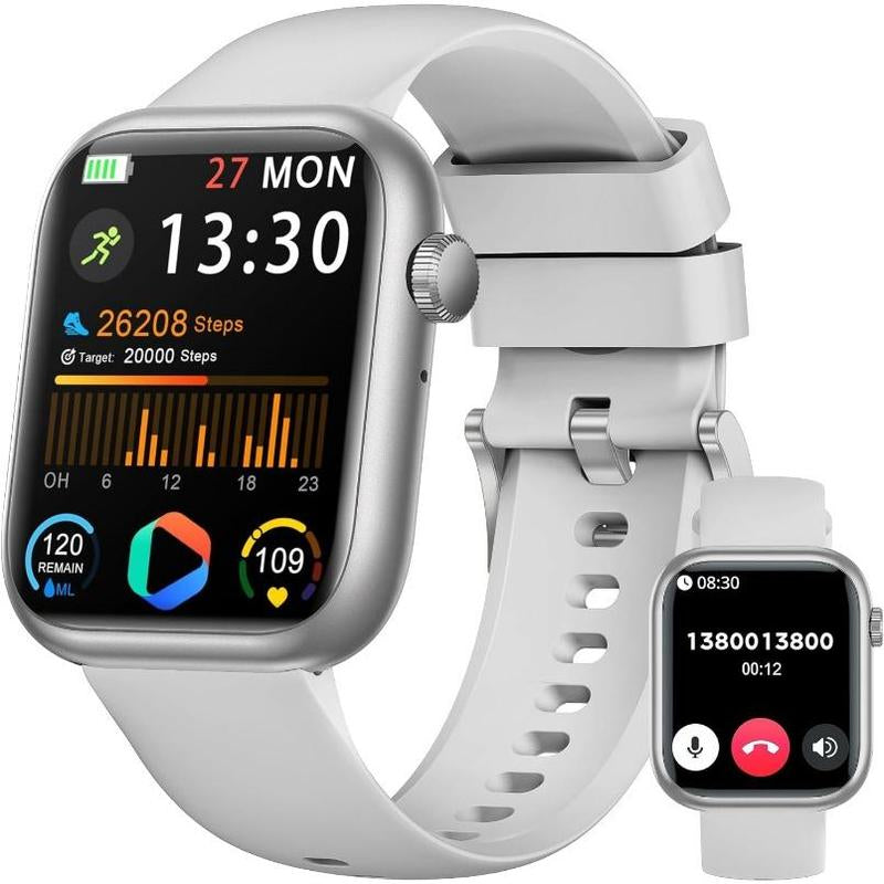 【2025 Latest Model】Smart Watch(Answer/Make Call), 1.83" Fitness Smart Watches for Men Women with Heart Rate/Blood Oxygen Monitor, Sleep Tracker, Pedometer, 120+ Sport Modes, IP68 Waterproof Fitness Tracker for Android Iphone